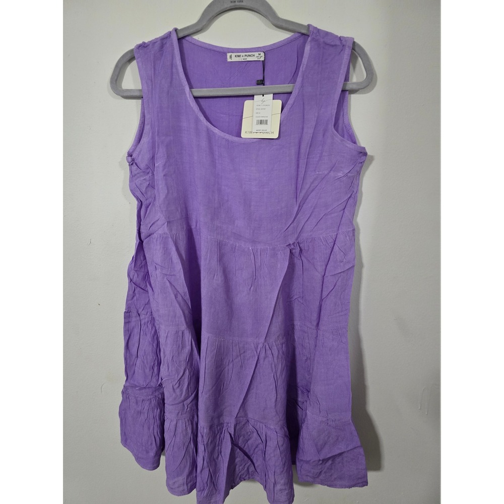 NWT! Kiwi + Punch Women Purple Ice Sleeveless Tiered Mini Dress M